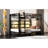 Queen Over Metal Bunk Bed, Black Finish, 7 - Color Led, Storage, Travel Accessories Metal, Black, Clothes