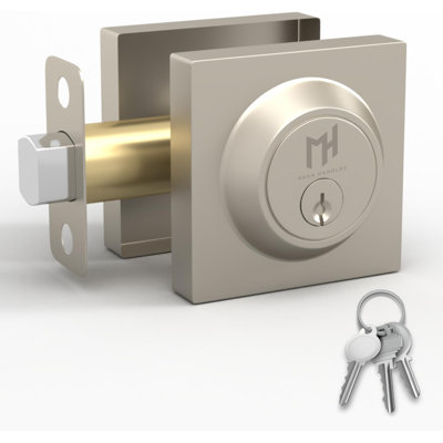 Serrure d'entrée à pêne dormant à cylindre simple avec poignée réversible Mega Handles Robell, loquet réglable et finition raffinée pour portes intérieures et extérieures