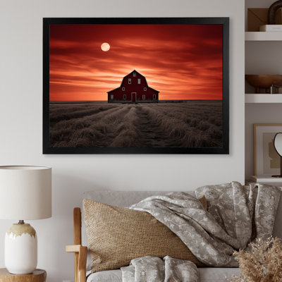Paysage de grange au crépuscule III - reproduction