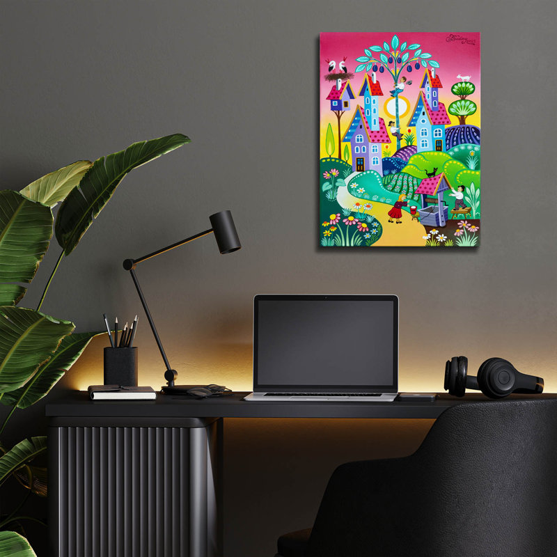  «The Plum Tree» par Koday, art mural en verre acrylique, 12 po x 16 po