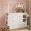 Commode avec tiroirs, tablettes ouvertes de rangement