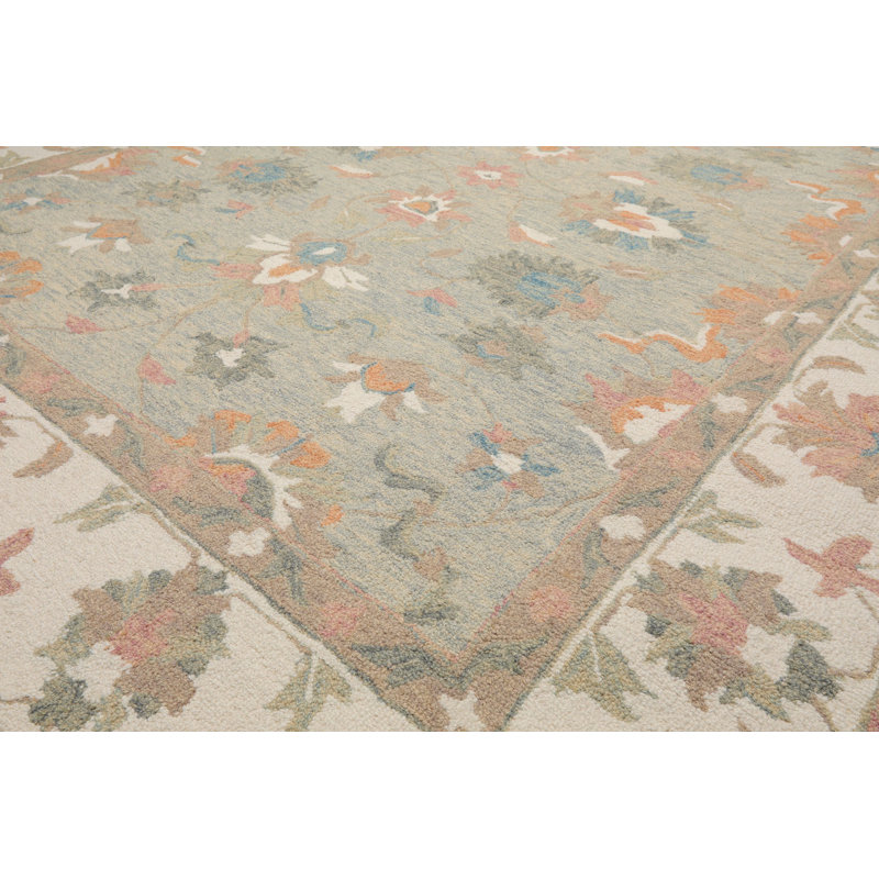 Tapis multicolore crocheté à la main Agra, Rectangulaire 8 pi x 10 pi