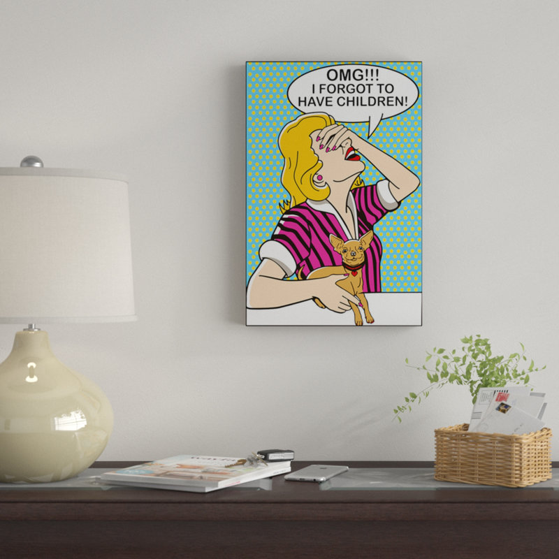 «OMG!» Impression sur toile, H 12 po x l 8 po x P 0,75 po, Pas de tapis, Toile tendue