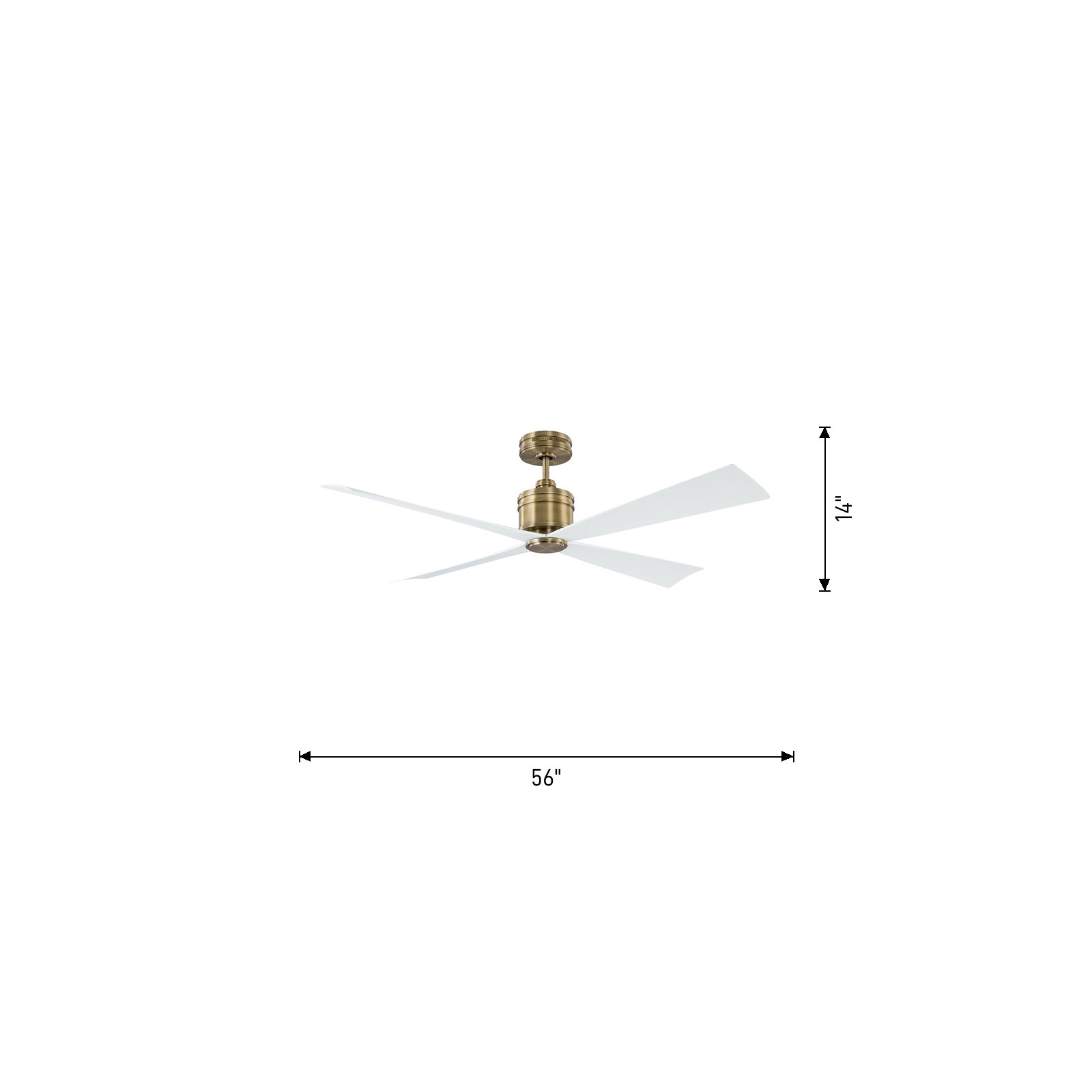 56'' 4 Blade Ceiling Fan, Matte White