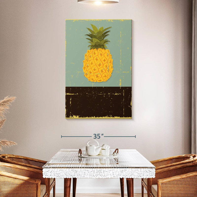 Yarlin Grunge Retro Pineapple, 48" H x 32" W