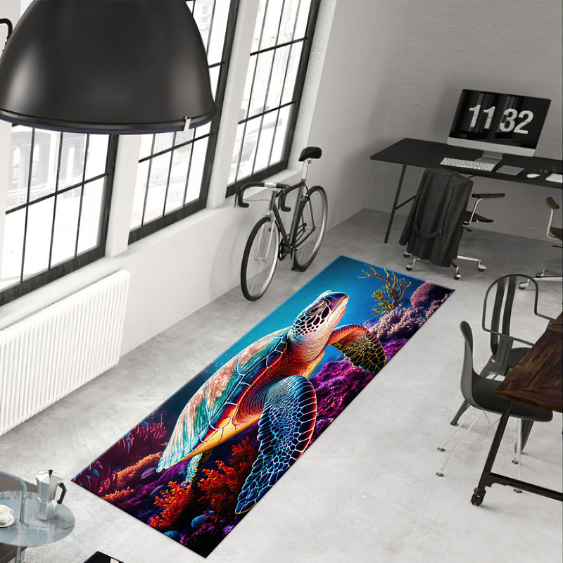 Non-Woven Soft Printed Rug Featuring an Intricate Geometric Design Perfect for Adding a Touch of Elegance to Your Home Decor