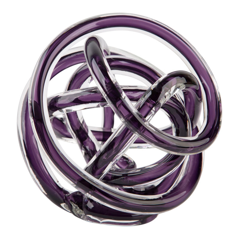 Pièce de décoration abstraite colorée Holliman, H 5 po x l 5 po x P 5 po, Mauve