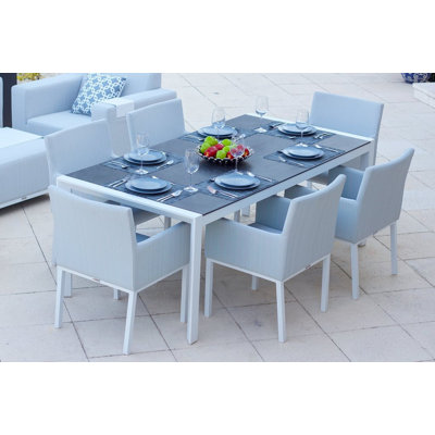Milan 6 - Person Patio Dining Set with Rectangular Table
