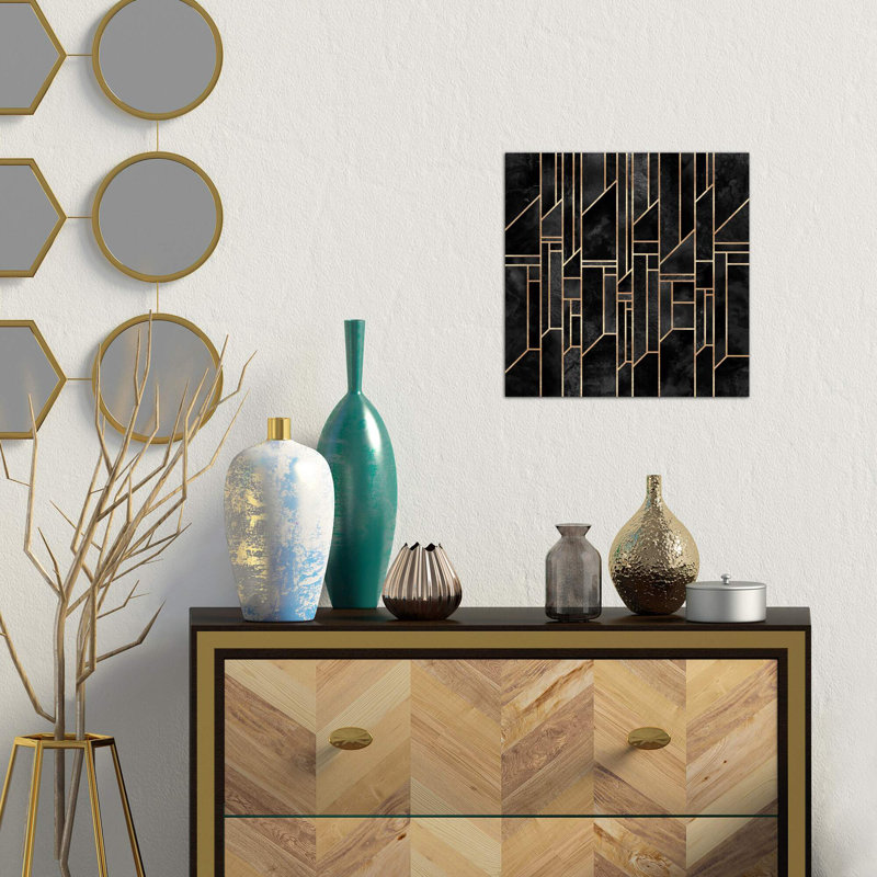 Black Skies by Elisabeth Fredriksson - Print on Canvas, Brown Floater Framed, 45.72 cm H x 45.72 cm W