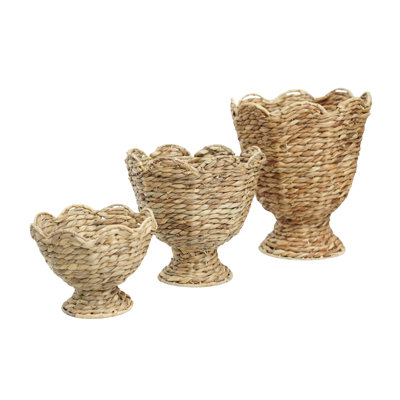 Panier festonné en jacinthe (ensemble de 3)