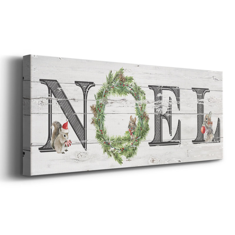"Farmhouse Noel" sur toile, art textuel, H 12 po x l 30 po x P 1,5 po