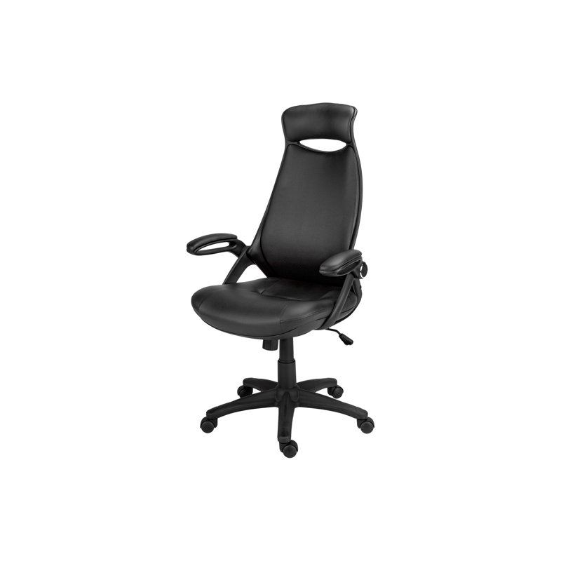 Office Chair, Faux Leather, Black