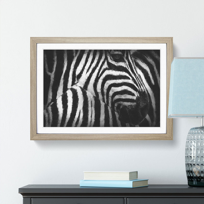 Stripes of the Zebras - Picture Frame Graphic Art, 33cm H x 45cm W x 2cm D, Oak Framed