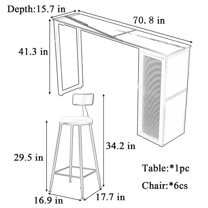 Siclen, H 41,3 po x L 70,8 po x l 15,7 po, Blanc, Blanc / Doré