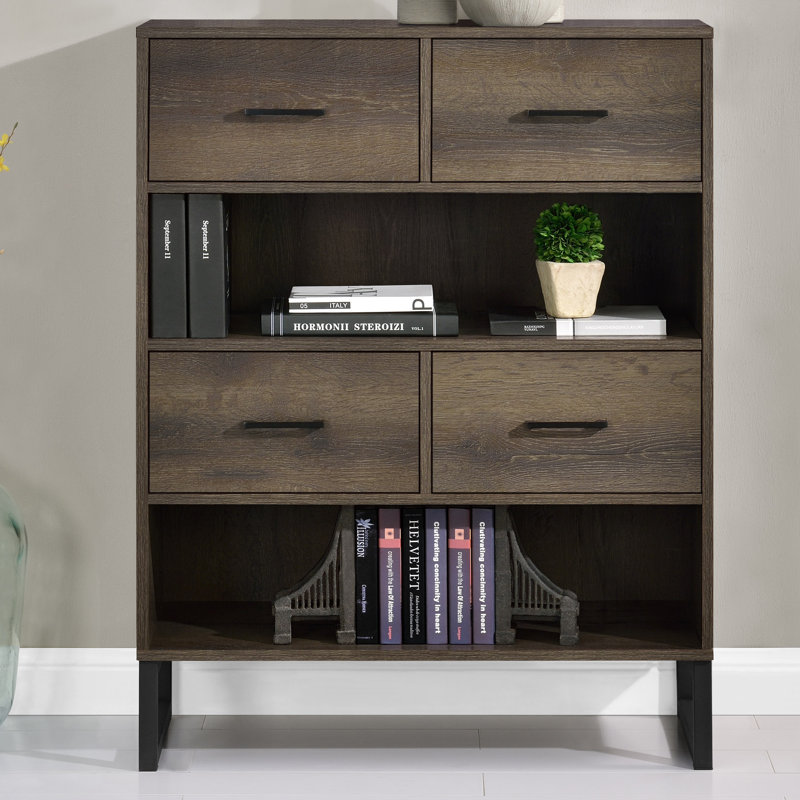 Suzann 103cm H x 78cm W Wood Standard Bookcase