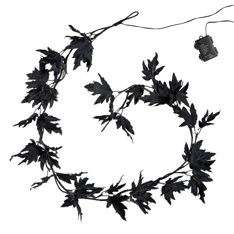 Halloween Maple LED Colour Changing Garland, 72in L