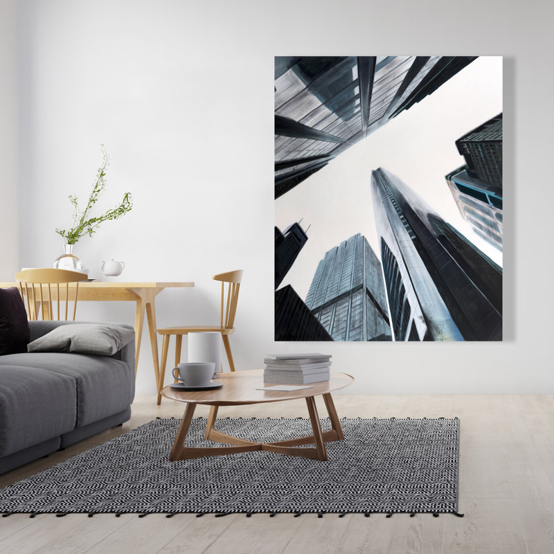 Vue en perspective du gratte-ciel - Toile noire, décoration intérieure