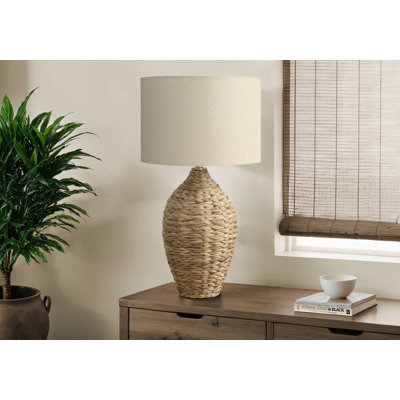Lighting, 30"h, Natural Rattan, Beige Shade, Transitional