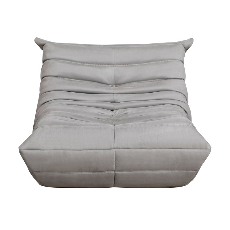 Chaise de salon en microfibre grise, bouton, chaise de style contemporain pour la chambre, fermeture à glissière, spacieuse