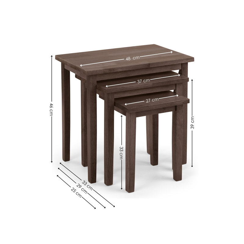 Elvina Solid Wood Nesting Tables, Brown