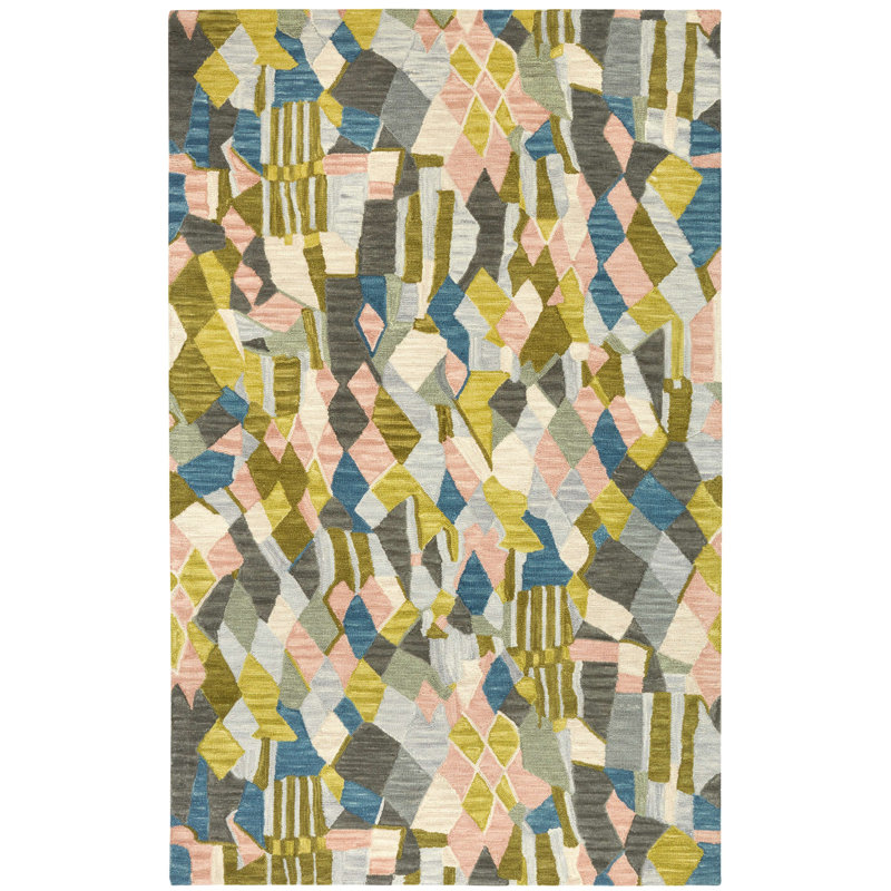 Tapis en laine crocheté à la main Deer Leap Kit Kemp x Annie Selke, Rectangle de 5 pi x 8 pi