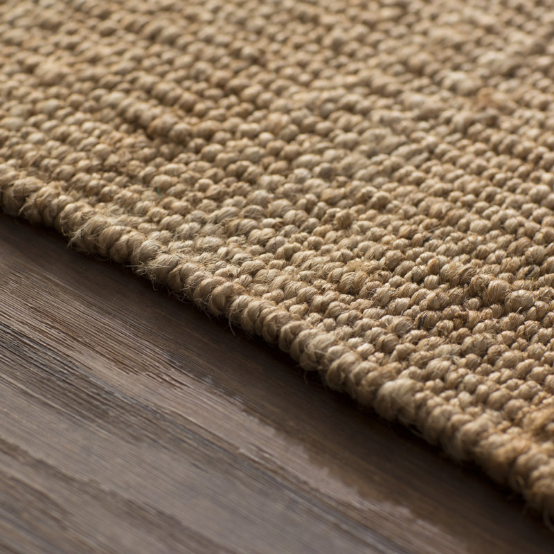 Elderton Natural Fiber Hand Woven Jute Solid Color Rug, Rectangle 4' x 6'