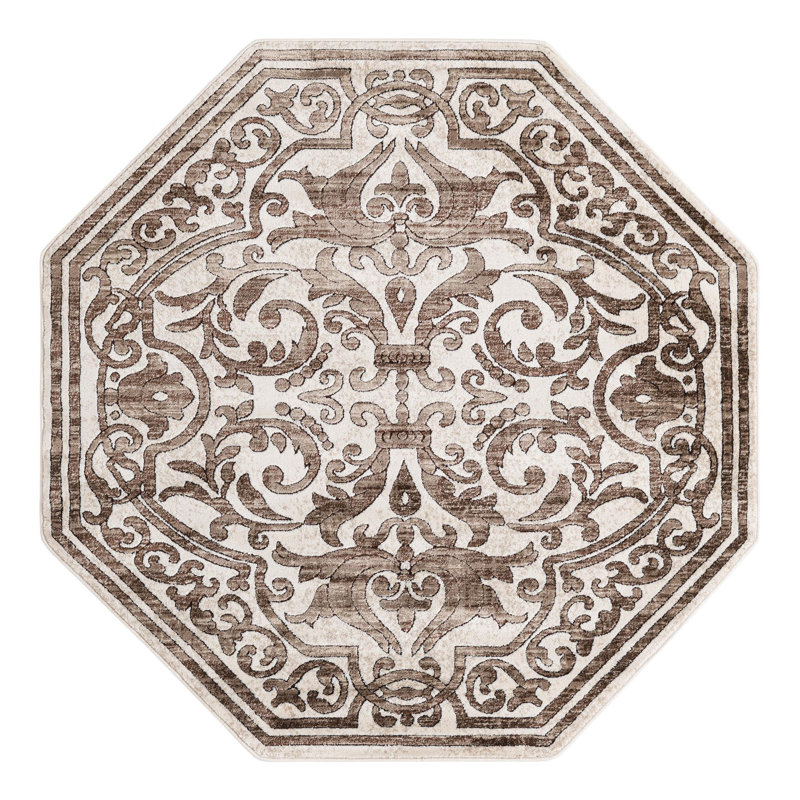 Alexzandar Ikat Indoor Rug, Octagon 5'3" x 5'3"