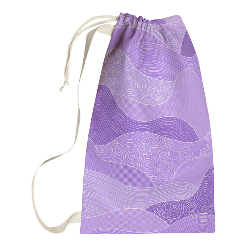 Leffel Fabric Laundry Bag with Handles, Large (76.5" H x 29.5" W x 1.5" D), Purple