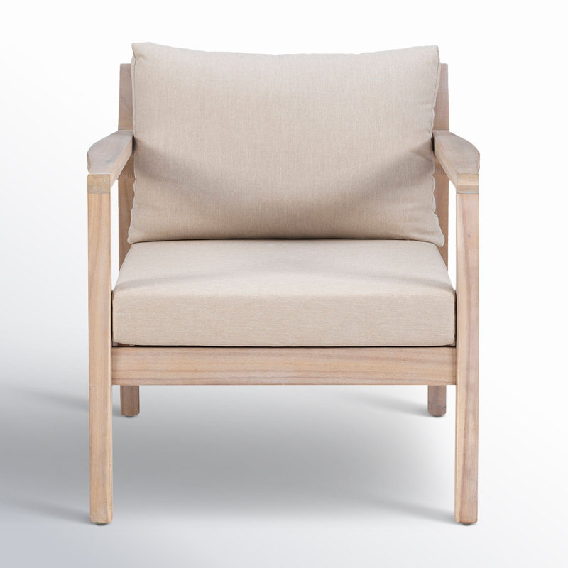 Amina Acacia Outdoor Lounge Chair, Beige Performance
