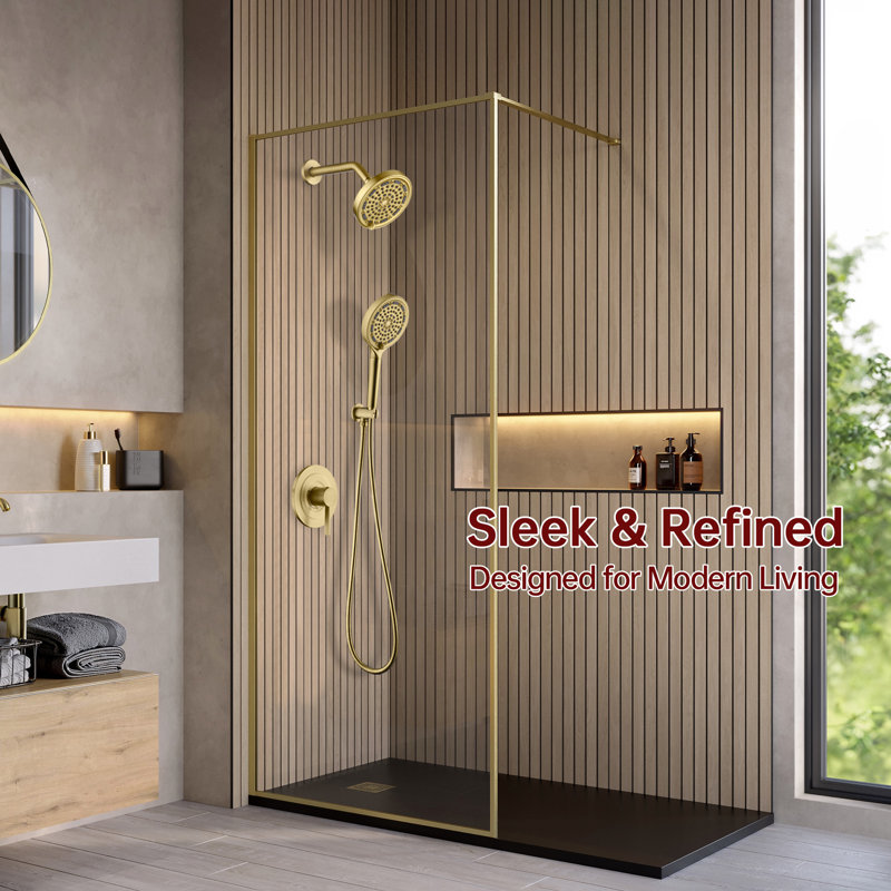 SUMERAIN Modern Shower System with 6 Settings Filtered Handheld Shower Head for Hard Water, Shower Faucet with Valve