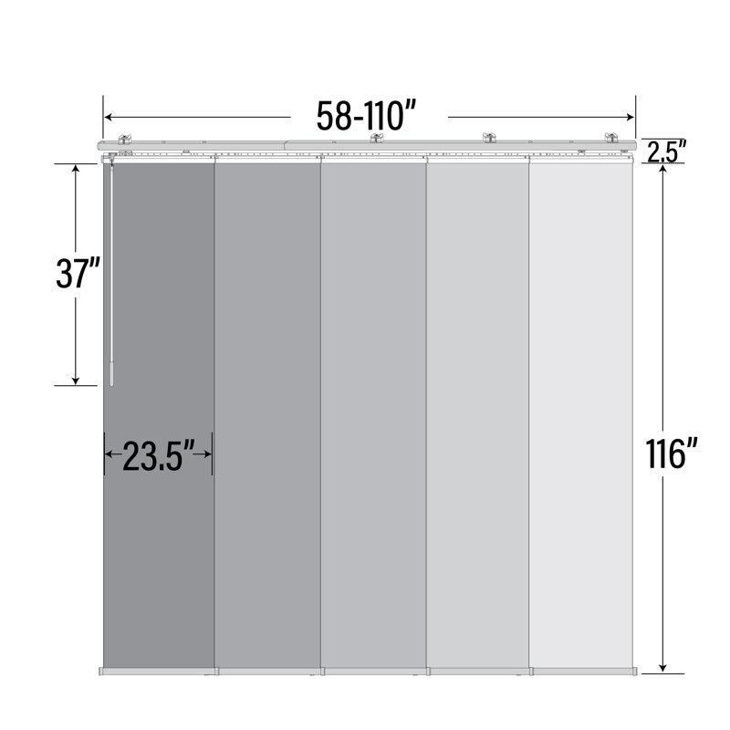 Semi Sheer Vertical Blind, Satin Nickel