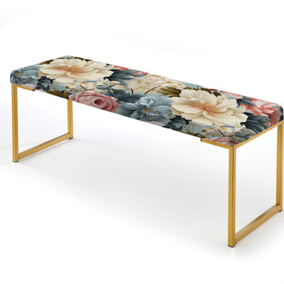 Upholstered Gold Bench