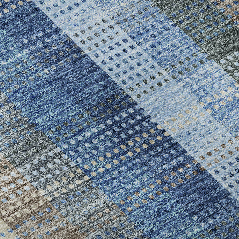Premium Machine Washable Prisco Denim Rug, Rectangle 10' x 14'