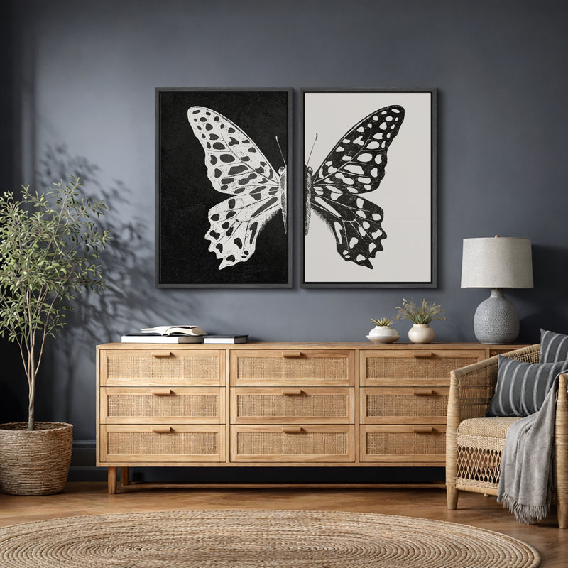 Art mural noir et blanc, images murales neutres modernes, impression sur toile encadrée 2 pièces, 16 x 24 x 2, 24 x 36 x 2