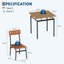 Ensemble de table de salle à manger 3 pièces, ensemble de table de cuisine pour 2 avec 2 chaises rembourrées en polyuréthane-1709460100