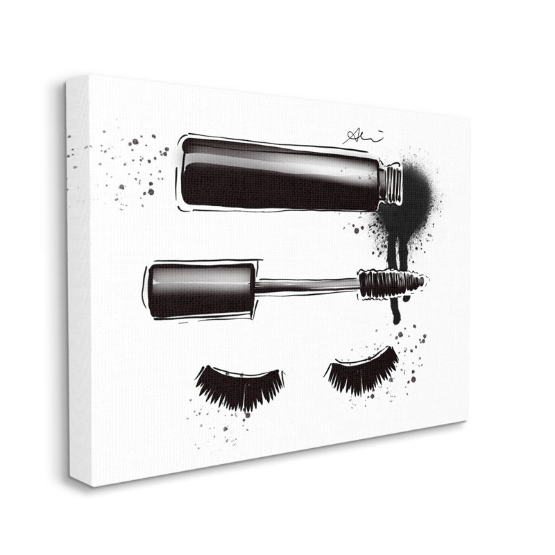 Art mural sur toile Glam Mascara Lashs par Alison Petrie, H 16 po x l 20 po x P 1,5 po