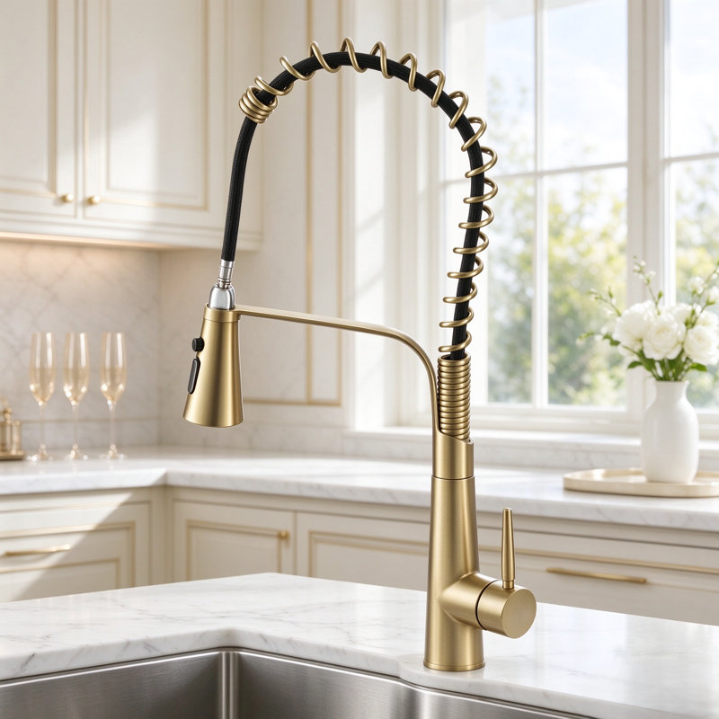 Breeins Touch Kitchen Faucet Side Spray, Gold