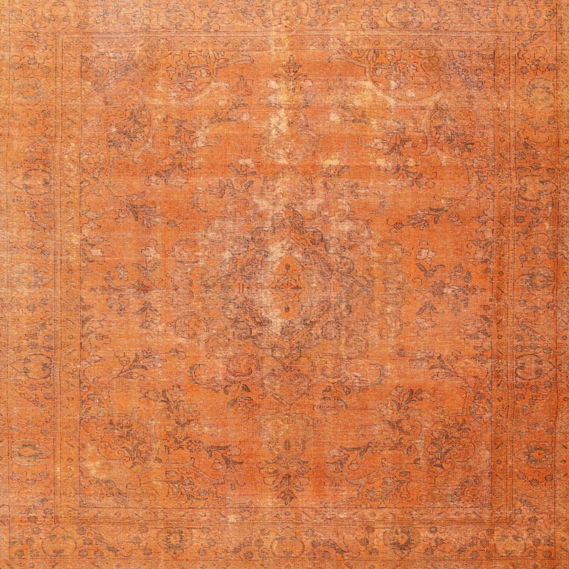 Tapis oriental orange, Rond 4 pi