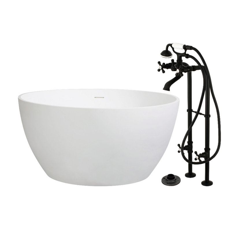 Baignoire autoportante 45 po Kingston, Noir mat