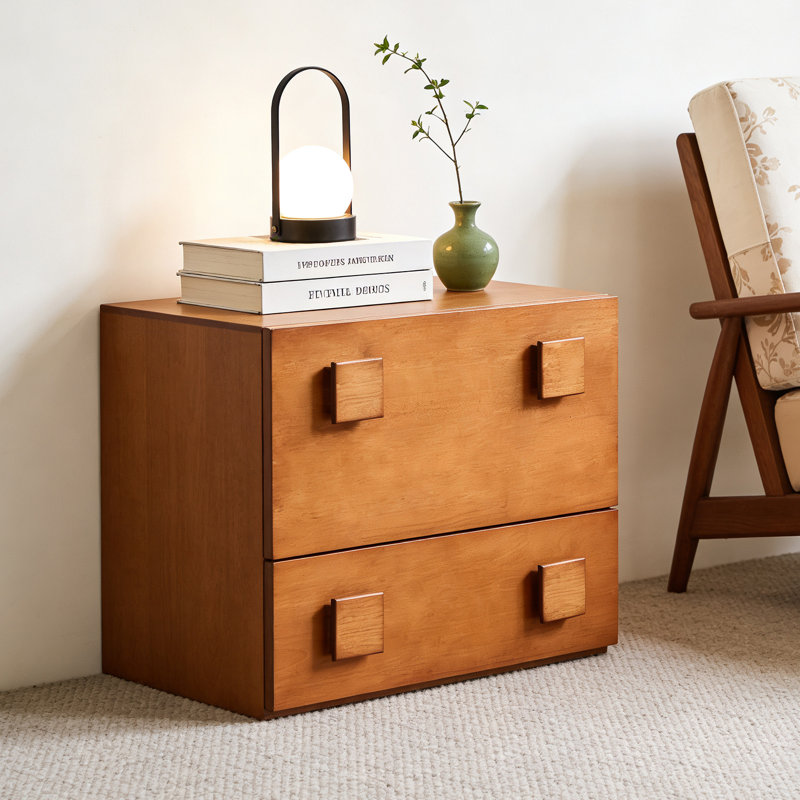 1pc, Antique-style Bedside Cabinet, Carmen Cabinet, Solid Wood, Suitable For Bedrooms, Home Use, Living Room Storage, Tv Side Compartment.