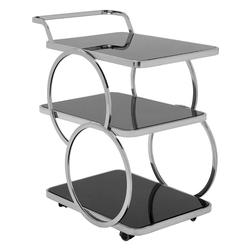 Geismar Metal Bar Cart, Chrome