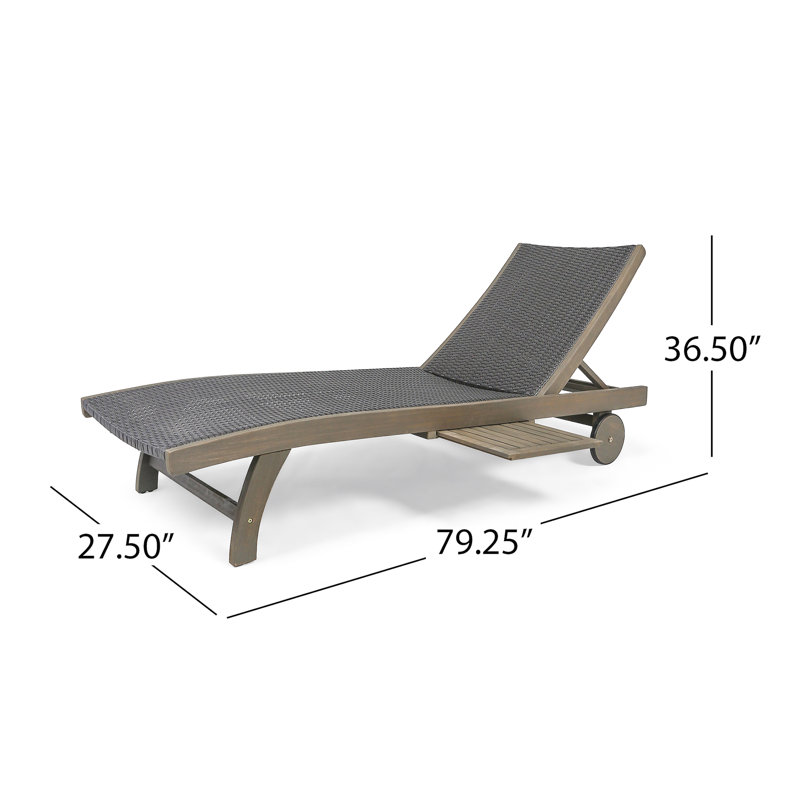 Chaise longue inclinable Kingstignt, Cadre gris / Coussin gris