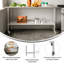 Table de travail commerciale en acier inoxydable de calibre 18 avec tablette et roulettes-113398401