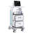 3 Tiers Lab Carts Mobile Medical Cart with 2 Drawers & 1 Top Tray White, Trolley Storage Cart with ABS Material