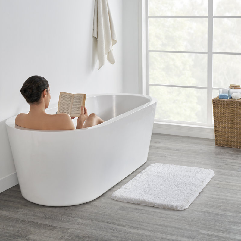 Alheli Non-Slip Bath Rug, White