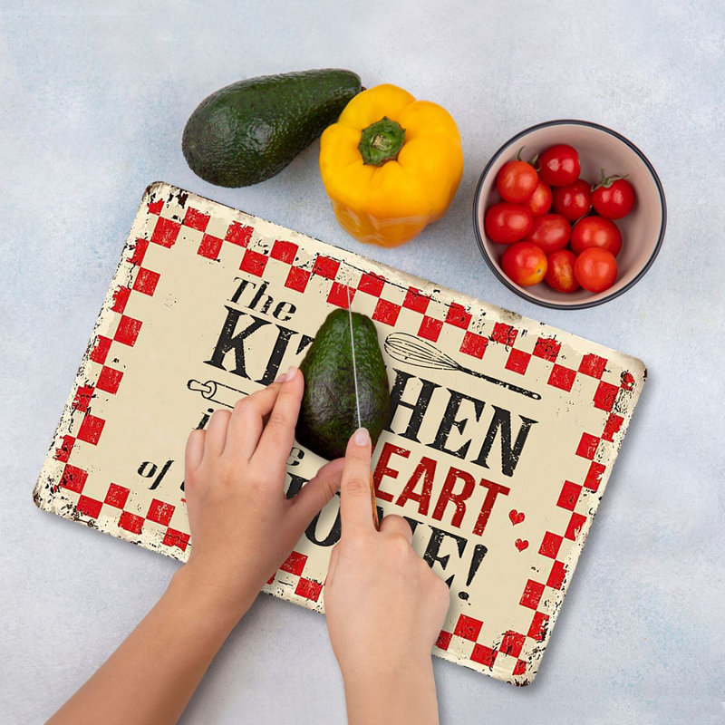 Planche à découper en verre trempé, 7,9 po x 11,8 po | 100% antibactérien, surface facile à nettoyer, pieds en silicone antidérapants | Parfait pour la préparation et le service des aliments, durable et élégant pour la cuisine, ne va pas au lave-vaisselle