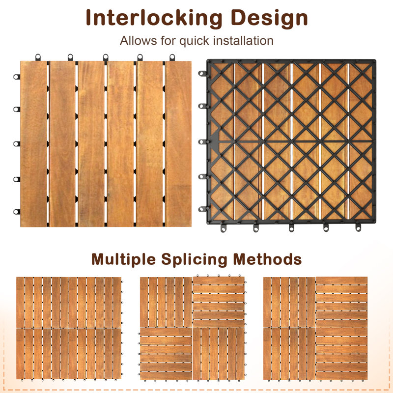 27 Piece Patio Interlocking Tile