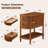 Side Table With Charging Station, 2 Drawers & Open Shelf, Easy Assembly Narrow End Table For Living Room-1853538315