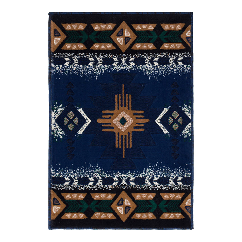 Allport Geometric Indoor Doormat, Navy