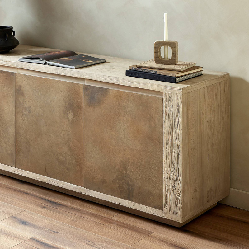 REDONDO Media Console, Bleached Alder